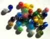 30 6mm Round Rainbow Fiber Optic Cats Eye Bead Mix
